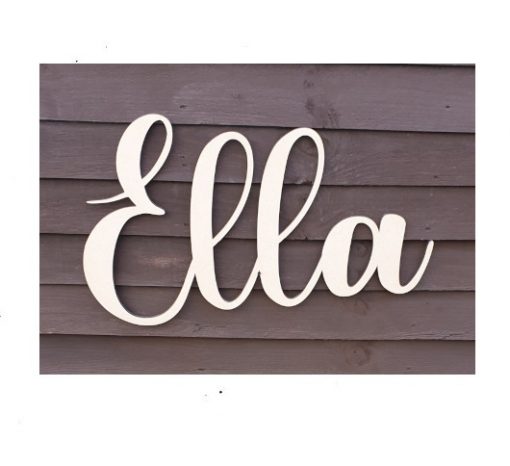 Baby name wall sign with personalized name displayed.