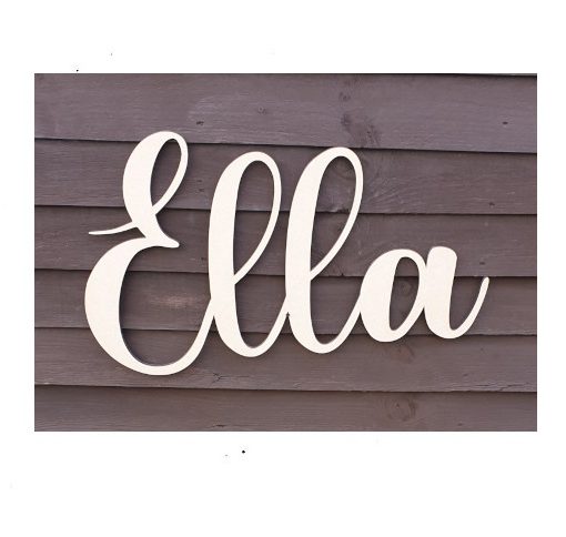 Baby name wall sign with personalized name displayed.