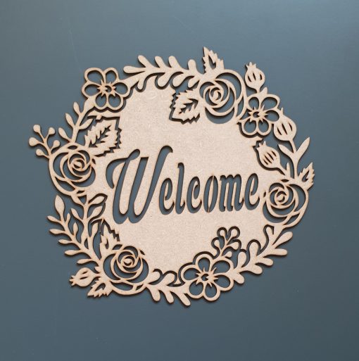 Floral Welcome Wall Sign