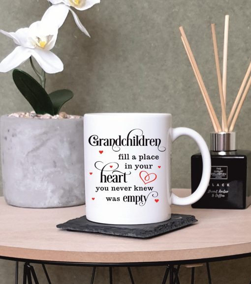 “Grandchildren Fill a Place in Your Heart You Never Knew Was Empty” Grandchildren Printed Mug