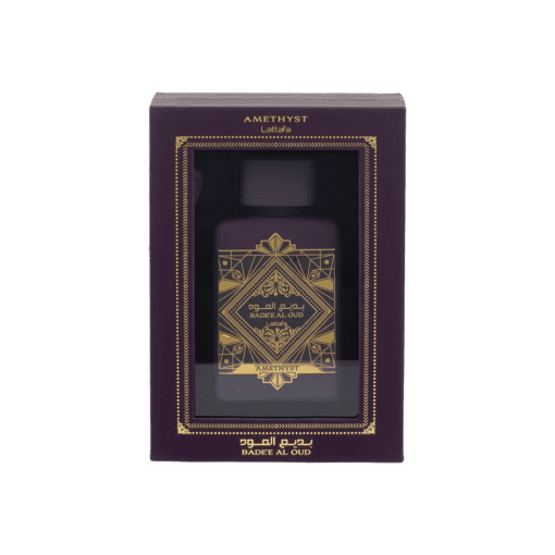 Discover the allure of "Oud For Glory Amethyst - Badee Al Oud Amethyst Eau de Parfum" by Lattafa Perfumes. Immerse yourself in a warm and enchanting blend of vanilla, amber, and roses. Experience the invigorating top notes of pink pepper and bergamot, followed by a floral heart of Turkish and Bulgarian roses, and jasmine. The luxurious base notes of oudh, vanilla, and amber bring depth and allure to this captivating fragrance. Elevate your aura with this exquisite scent, leaving a lasting impression wherever you go.