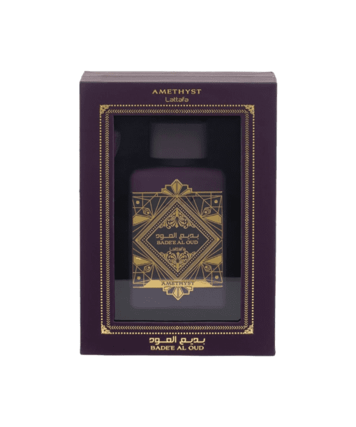 Discover the allure of "Oud For Glory Amethyst - Badee Al Oud Amethyst Eau de Parfum" by Lattafa Perfumes. Immerse yourself in a warm and enchanting blend of vanilla, amber, and roses. Experience the invigorating top notes of pink pepper and bergamot, followed by a floral heart of Turkish and Bulgarian roses, and jasmine. The luxurious base notes of oudh, vanilla, and amber bring depth and allure to this captivating fragrance. Elevate your aura with this exquisite scent, leaving a lasting impression wherever you go.