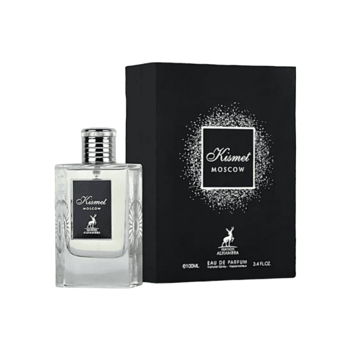 Experience the captivating essence of Kismet Moscow Perfume by Maison Alhambra / Lattafa. Designed to empower and invigorate the modern man, this Eau De Parfum radiates confidence and charm. From its refreshing top notes of Coriander, Aldehydes, and Cardamom to the elegant heart notes of Rhubarb, Lily-of-the-Valley, and Pink Rose, and the warm base notes of Ambroxan, Oakmoss, and Sandalwood, this fragrance is a symphony of sophistication. Encased in a modern flacon, Kismet Moscow goes beyond being a scent—it's a luxury experience. Make it your signature scent, embody its power and allure, and create a lasting impression wherever you venture.