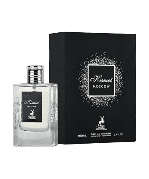 Experience the captivating essence of Kismet Moscow Perfume by Maison Alhambra / Lattafa. Designed to empower and invigorate the modern man, this Eau De Parfum radiates confidence and charm. From its refreshing top notes of Coriander, Aldehydes, and Cardamom to the elegant heart notes of Rhubarb, Lily-of-the-Valley, and Pink Rose, and the warm base notes of Ambroxan, Oakmoss, and Sandalwood, this fragrance is a symphony of sophistication. Encased in a modern flacon, Kismet Moscow goes beyond being a scent—it's a luxury experience. Make it your signature scent, embody its power and allure, and create a lasting impression wherever you venture.