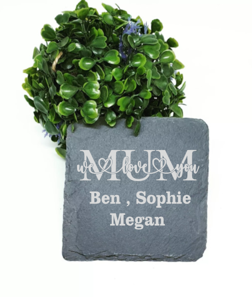 mum we love you engraved coaster