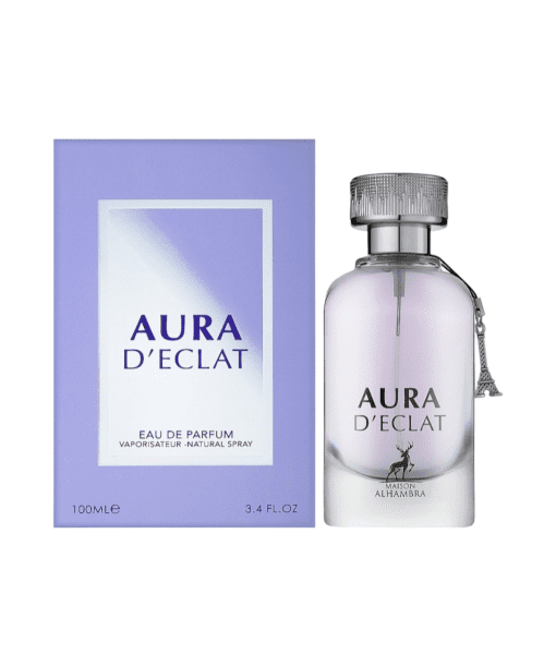 Embrace the enchanting Maison Alhambra Aura D'eclat Perfume – a fragrance that harmoniously blends light, fresh, and clean notes with herbal and warm wood undertones. Experience the alluring journey from suave coriander to luminous orange blossom, mandarin, and bergamot. Dive into the heart of jasmine, rose, and lily-of-the-valley, and let the fragrance settle with serene sandalwood, cedar, green tea, amber, and musk. Make Aura D'eclat Perfume your evening signature, leaving a captivating trace of elegance and allure.