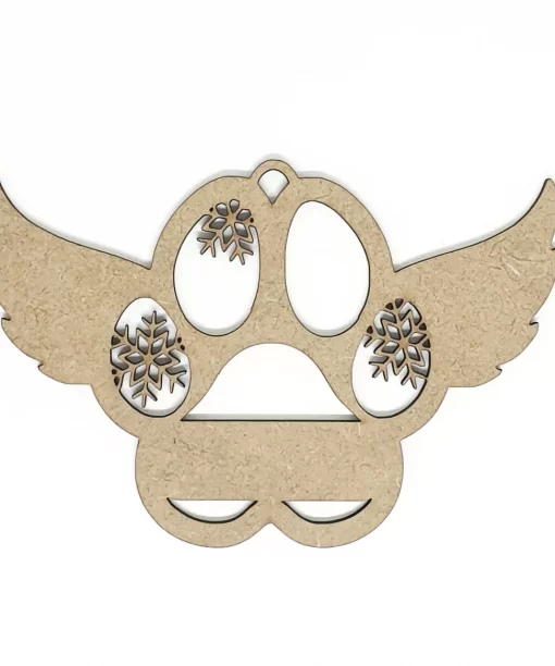 dog angel paw bauble