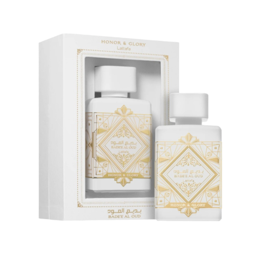 Luxurious Badee Al Oud Honor & Glory Perfume by Lattafa—captivating, spicy, and timeless.