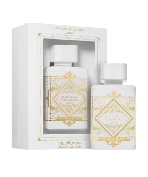 Luxurious Badee Al Oud Honor & Glory Perfume by Lattafa—captivating, spicy, and timeless.