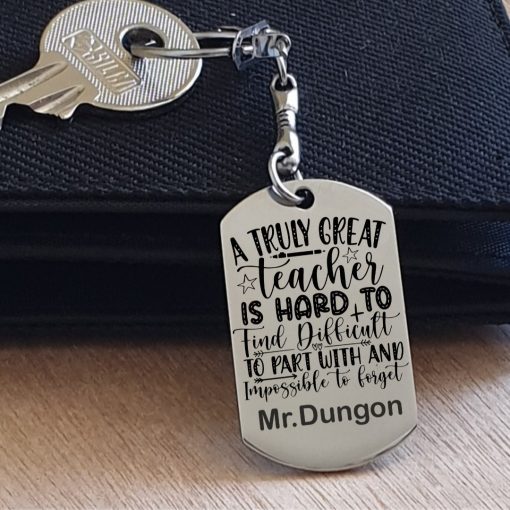 engraved teacher keyring