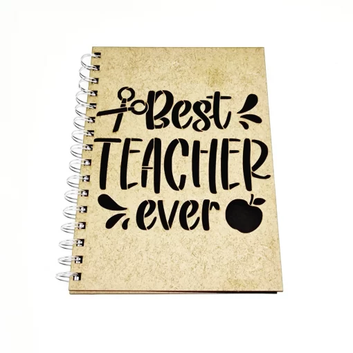 handmade laser cut best teacher ever notebook