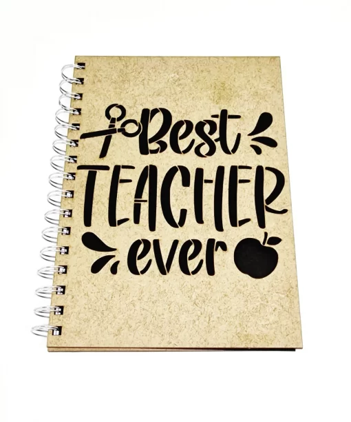 handmade laser cut best teacher ever notebook