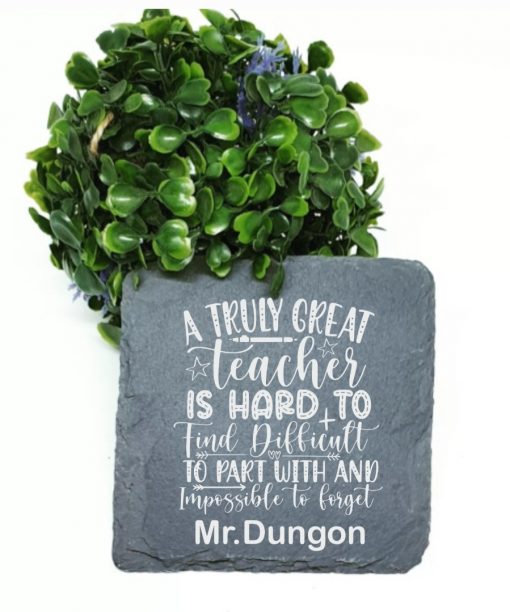 personalised engraved teacher coaster