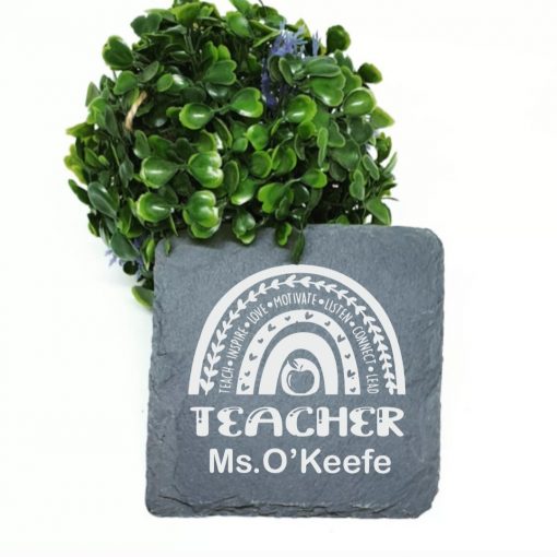 teacher rainbow coaster