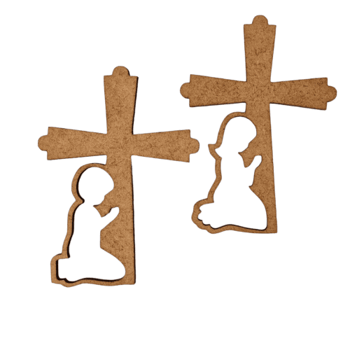 communion and confirmation boy and girl shape with cross