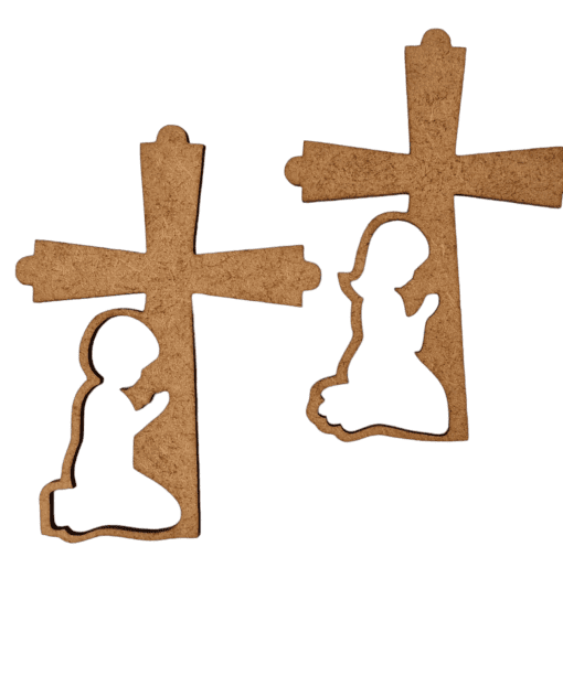 communion and confirmation boy and girl shape with cross