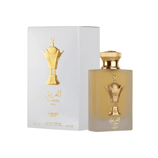 Embark on a captivating journey through the mysteries of the East with Lattafa Al Areeq Gold Eau de Parfum. This enchanting fragrance is a harmonious symphony of captivating notes meticulously crafted to elevate your senses and transform your everyday experiences into extraordinary moments. Opening with saffron and black tea, the fragrance immediately captures your attention with its intense and inviting top notes. This initial burst creates an aura of intrigue, setting the stage for a memorable olfactory adventure that unfolds like a captivating story. As the fragrance evolves, the heart notes come to life, revealing the alluring blend of incense and suede leather. These sophisticated accords intertwine seamlessly, adding an element of sensuality and mystery that resonates with your innermost desires. The journey concludes with the rich base notes of amberwood, vanilla, and musk. These elements combine to create a warm and luxurious foundation, leaving a lasting impression of refinement and elegance that complements your unique style. Lattafa Al Areeq Gold is more than just a fragrance; it's a celebration of individuality and the spirit of exploration. It's designed for those who fearlessly embrace their unique essence and seek to stand out in a crowd. With each spritz, you'll be transported to the enchanting realms of the East, inspired to follow your instincts and embrace new challenges with poise and confidence. Unleash your inner adventurer and make Lattafa Al Areeq Gold your companion on your daily escapades. Let the magic of this exquisite oriental fragrance amplify your allure and make every moment unforgettable. Embrace the allure of the East and let Lattafa Al Areeq Gold be a testament to your sophistication and individuality.