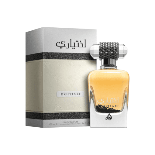 Indulge in the captivating world of Lattafa Ekhtiari Unisex Eau de Parfum. A masterful blend of freshness and intrigue that transcends time, appealing to both men and women. Let the blend of fruity, musky, and floral notes envelop your senses, adding a touch of allure to your aura. From the invigorating top notes to the sophisticated heart notes and the comforting base notes, experience a fragrance that leaves a lasting impression. Unveil your enigmatic charm with Lattafa Ekhtiari Eau de Parfum.