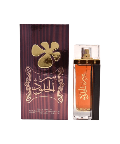 Experience the allure of Lattafa Ser Al Khulood Gold Eau de Parfum—a unisex fragrance that seamlessly combines fruity and floral notes. With its captivating blend of Strawberry, Tuberose, and Vanilla, this oriental scent leaves a lasting impression suitable for any occasion. Elevate your charisma and embrace the enchantment it brings, making it a must-have addition to your fragrance collection.