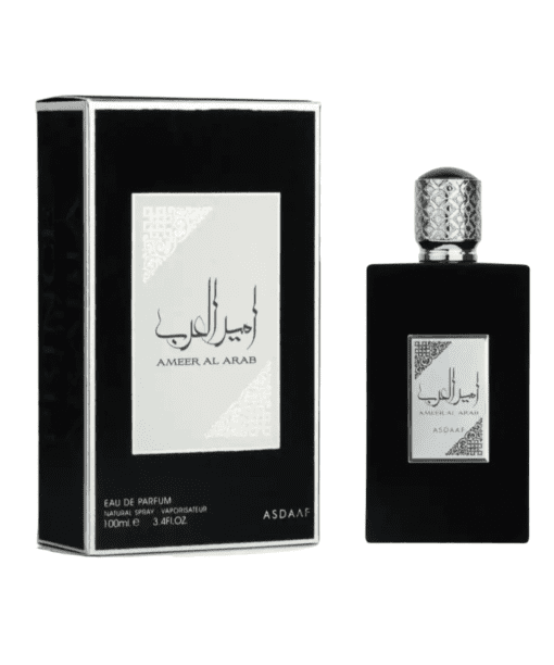 Explore the enchanting world of Ameer Al Arab Eau de Parfum by Asdaaf / Lattafa, a modern and sophisticated fragrance expertly crafted for men. This best-selling perfume spray is celebrated for its distinctive fusion of spicy and woody notes, making it the ultimate choice for those in search of a fragrance that demands attention and leaves a lasting impression.