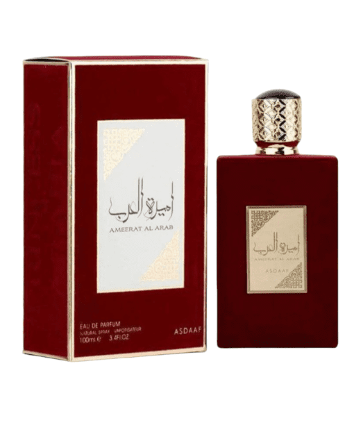 Experience the Enchantment of Ameerat Al Arab (Princess of Arabia) Eau de Parfum by Asdaaf / Lattafa. This oriental fragrance for women is a masterpiece of seduction and allure. Immerse yourself in its captivating aura, a blend of unique Arabian essences that leaves a lasting impression. Elevate your modern lifestyle with sophistication. Discover Ameerat Al Arab today.