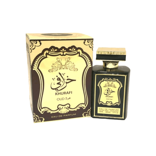 Dive into the captivating world of Lattafa Khurafi Oud, an oriental fragrance that oozes sensuality and mystery. With aromatic oud top notes, heart notes of oud and woody essences, and a long-lasting base of ambroxan, cashmere wood, and musk, this 100ml Arabic perfume is perfect for both men and women. Experience the allure of oriental culture in every spritz.