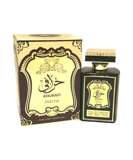 Dive into the captivating world of Lattafa Khurafi Oud, an oriental fragrance that oozes sensuality and mystery. With aromatic oud top notes, heart notes of oud and woody essences, and a long-lasting base of ambroxan, cashmere wood, and musk, this 100ml Arabic perfume is perfect for both men and women. Experience the allure of oriental culture in every spritz.