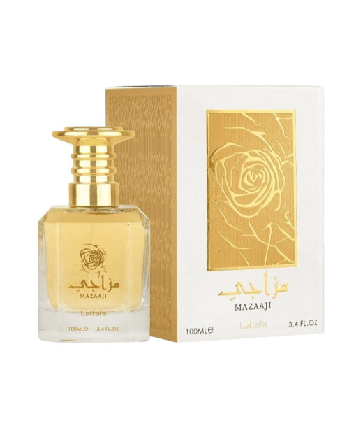 Experience pure happiness with Lattafa Mazaaji, an enchanting Eau de Parfum for women. This fragrance combines oriental, floral, and powdery notes to create a harmonious symphony that uplifts your spirits. With vibrant top notes, a luxurious floral heart, and sensual base notes, Lattafa Mazaaji is the ideal everyday fragrance. Embrace its magical charm and bask in positivity.