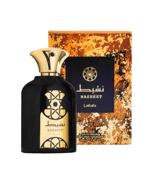 Experience the enchanting allure of Lattafa Nasheet, a Perfume/Eau de Parfum inspired by Arabian culture's kindness and pleasantness. This captivating fragrance blends warm woody, spicy, and harmonious notes, embodying the opulence of the Middle East in a single scent. Immerse yourself in the world of Arabian luxury.