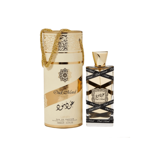 Lattafa Oud Mood Eau de Parfum - A warm and captivating unisex fragrance that exudes charisma and allure, perfect for any occasion.