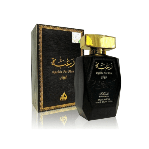 : Lattafa Raghba For Men Eau de Parfum - An empowering fragrance with oriental, citrus, and fougère notes, perfect for ambitious individuals