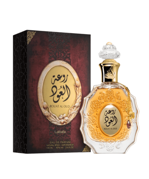 Rouat Al Oud Eau de Parfum by Lattafa Perfumes - A harmonious blend of citrus, spice, and warmth for a captivating fragrance experience.