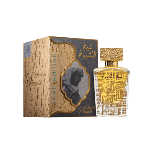 Sheikh Shuyukh Luxe Edition Eau De Parfum by Lattafa - An opulent Oriental Woody fragrance in a 100ml bottle, suitable for both Men and Women