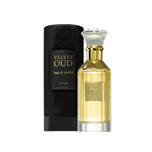 Lattafa Velvet Oud Eau de Parfum - A captivating blend of amber, woody, and spicy notes that transcends gender, perfect for timeless elegance.