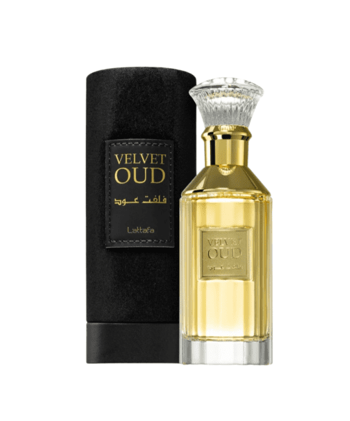 Lattafa Velvet Oud Eau de Parfum - A captivating blend of amber, woody, and spicy notes that transcends gender, perfect for timeless elegance.