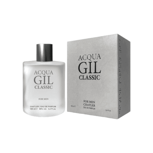 Experience Chatler Acqua Gil Classic Men, inspired by Acqua Di Gio Pour Homme, a fragrance that encapsulates classic elegance and timeless sophistication. From its refreshing citrus top notes to its warm and comforting base, it offers a harmonious blend that's perfect for those who appreciate depth and refined character in their fragrance. Explore the world of classic sophistication.