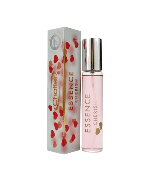 Experience the harmonious blend of elegance and comfort with Chatler Essence Cherish Woman. Inspired by Celebrate, this fragrance combines invigorating ginger, delicate magnolia, and a cozy mix of cinnamon, vanilla, and tonka bean. A timeless allure awaits.