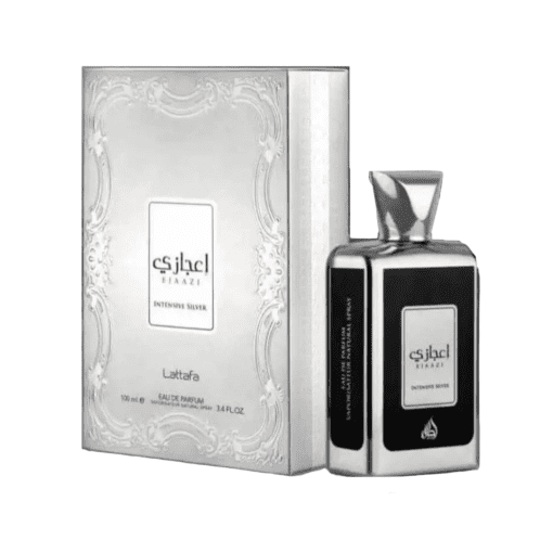 Experience Unshakable Confidence with LATTAFA EJAAZI INTENSIVE SILVER Perfume. Elevate your scent game with this fragrance that exudes pure confidence and sophistication, enriched with invigorating oud and captivating oriental notes. Make it your signature fragrance now.