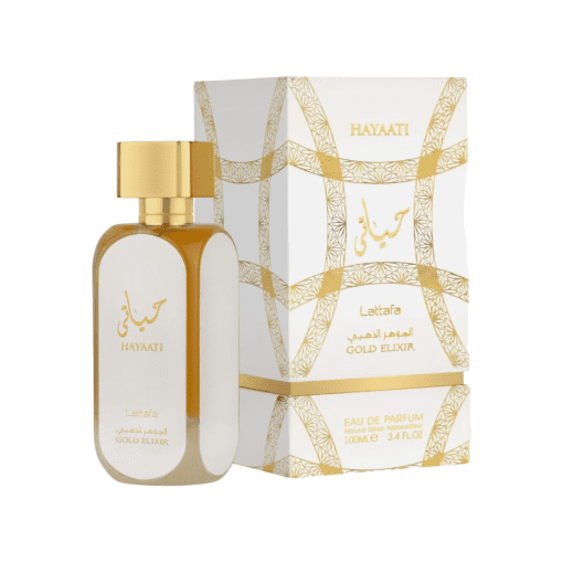 Experience opulence with LATTAFA HAYAATI GOLD ELIXIR Perfume. A harmonious blend of fruity and floral notes, topped with musk and sandalwood. Elevate your fragrance game and make a statement of sophistication. Discover luxury at its finest.