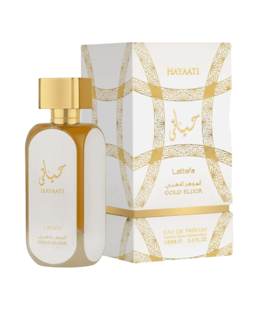 Experience opulence with LATTAFA HAYAATI GOLD ELIXIR Perfume. A harmonious blend of fruity and floral notes, topped with musk and sandalwood. Elevate your fragrance game and make a statement of sophistication. Discover luxury at its finest.