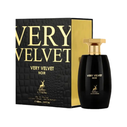 Experience Very Velvet Noir by Maison Alhambra—a captivating blend of fruity and woody notes for timeless elegance.